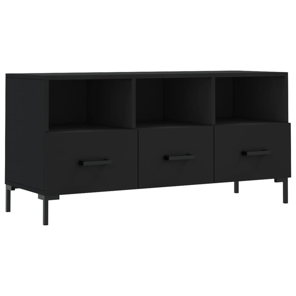 Meuble TV noir 102x36x50 cm en bois