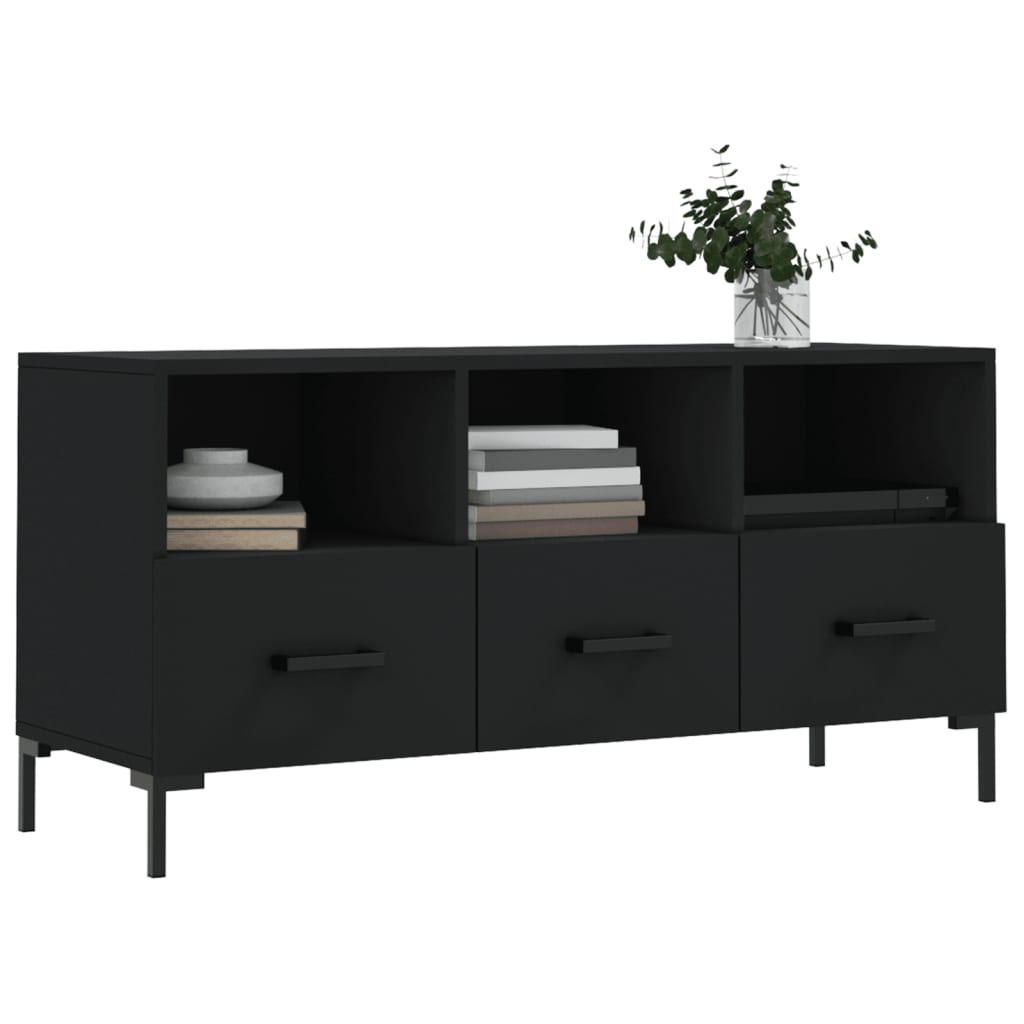 Meuble TV noir 102x36x50 cm en bois