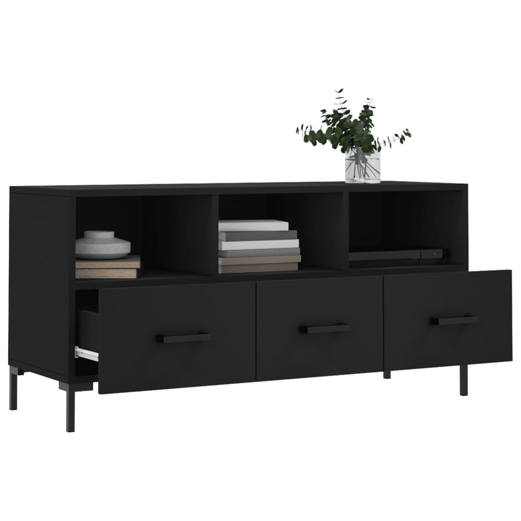 Meuble TV noir 102x36x50 cm en bois