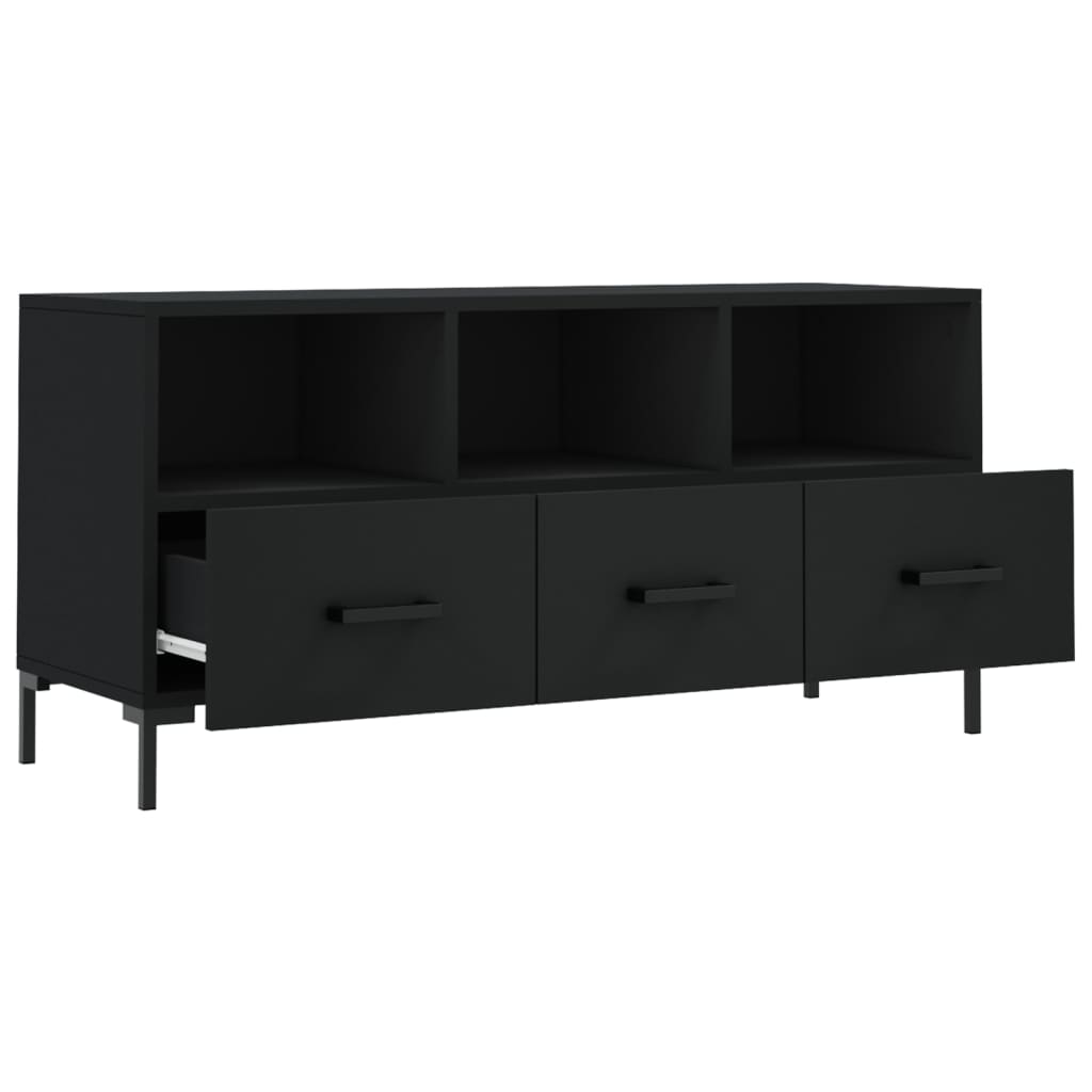 Meuble TV noir 102x36x50 cm en bois