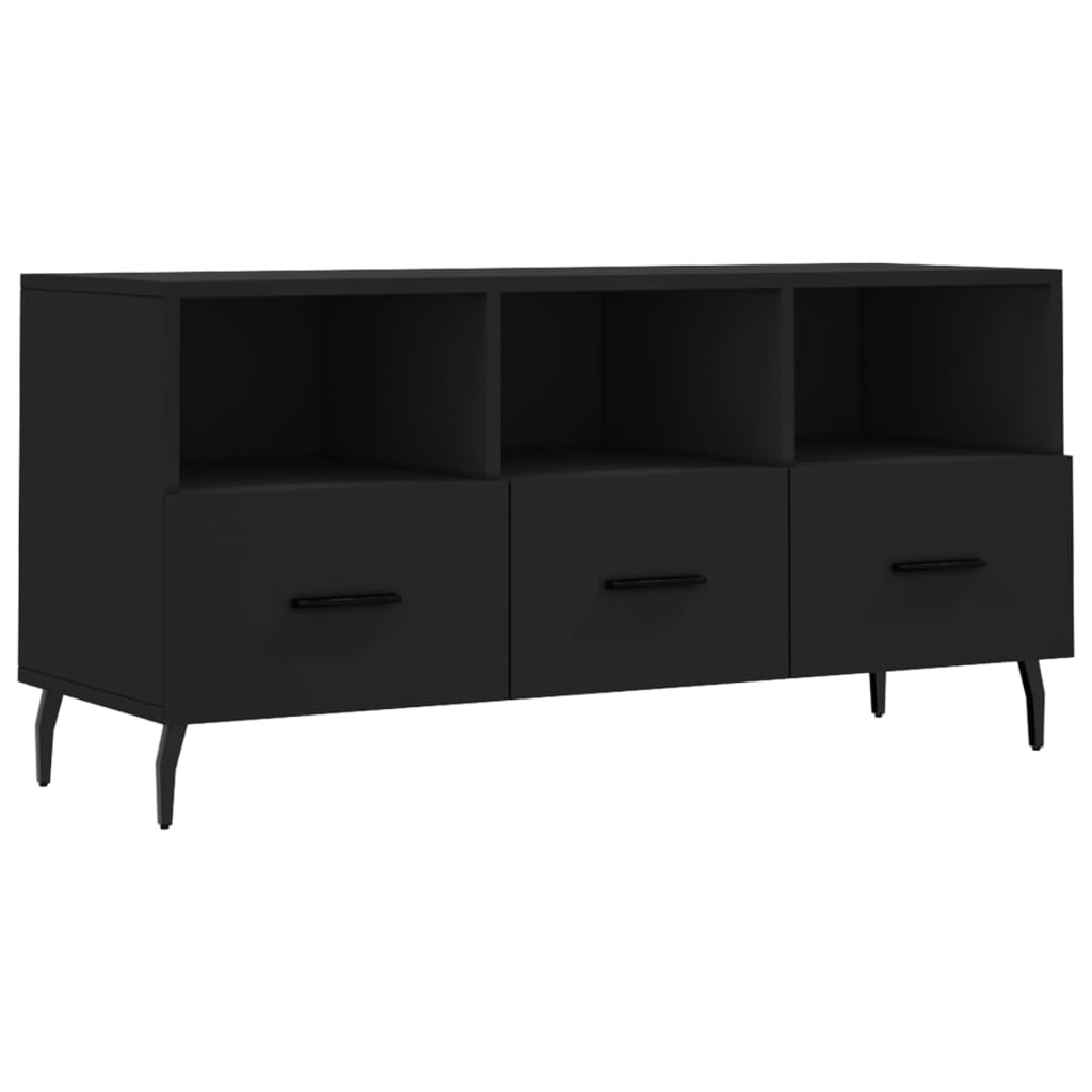 Meuble TV noir 102x36x50 cm en bois