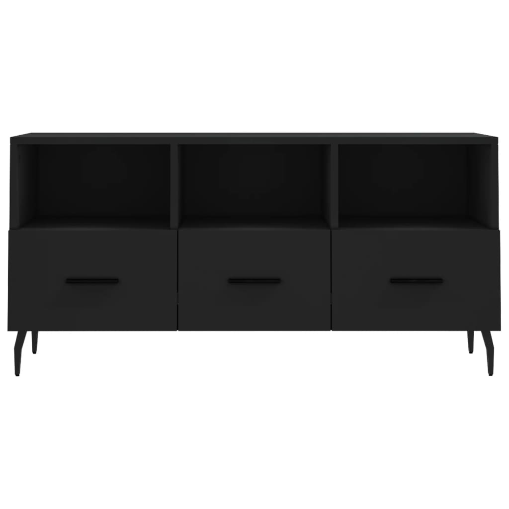 Meuble TV noir 102x36x50 cm en bois