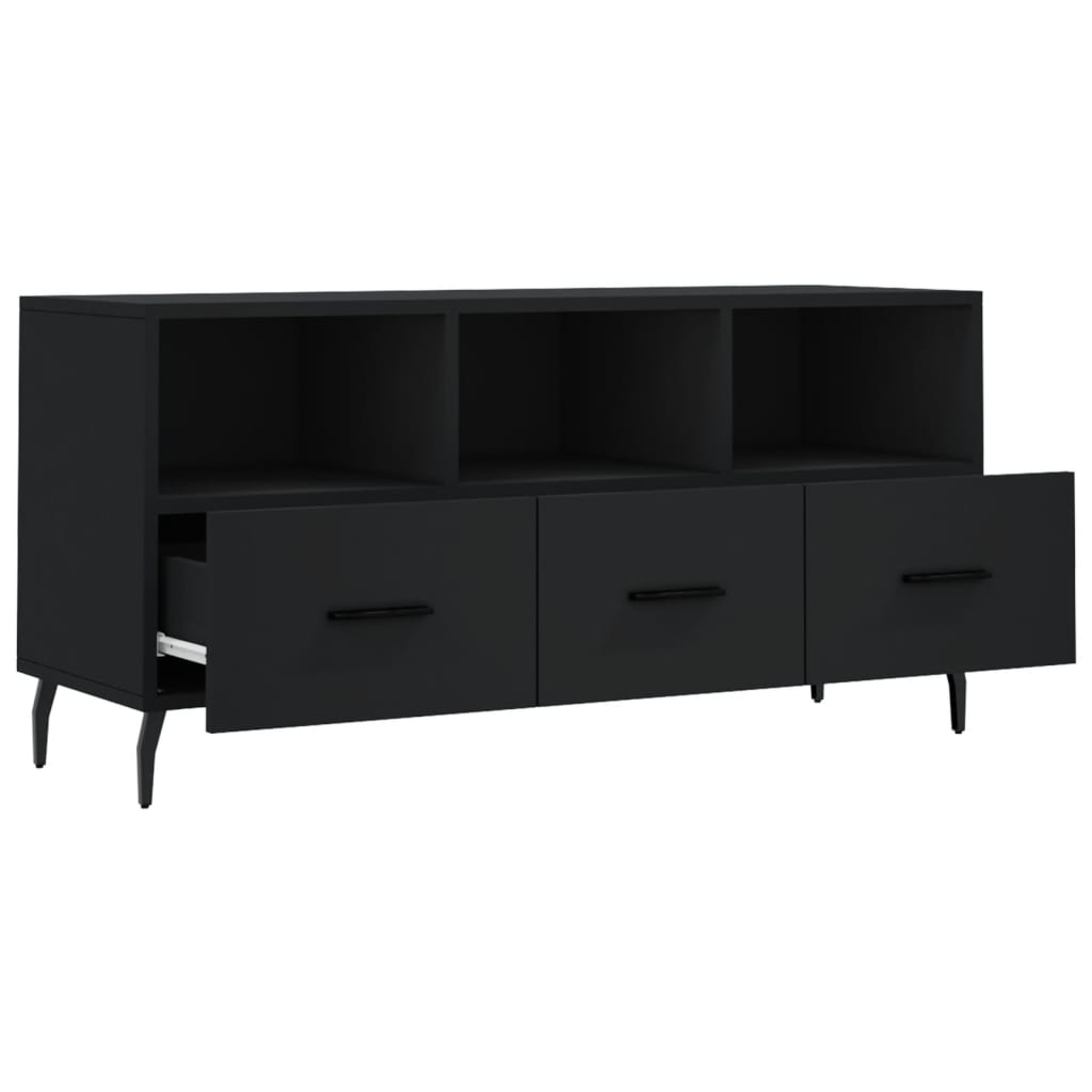 Meuble TV noir 102x36x50 cm en bois