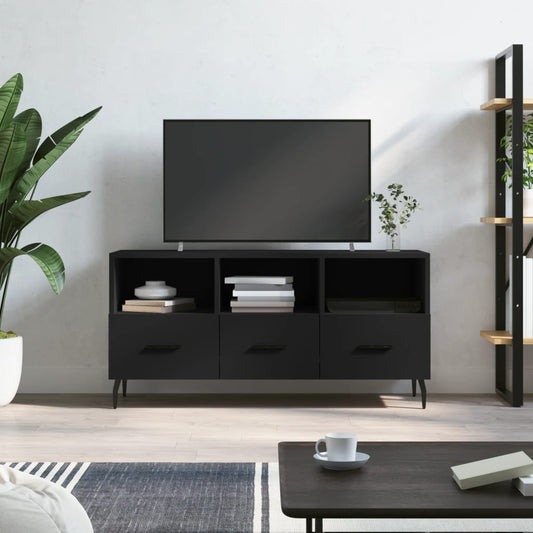Meuble TV noir 102x36x50 cm en bois