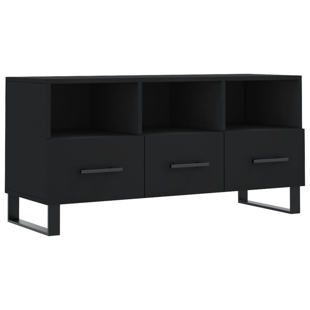 Meuble TV noir 102x36x50 cm en bois