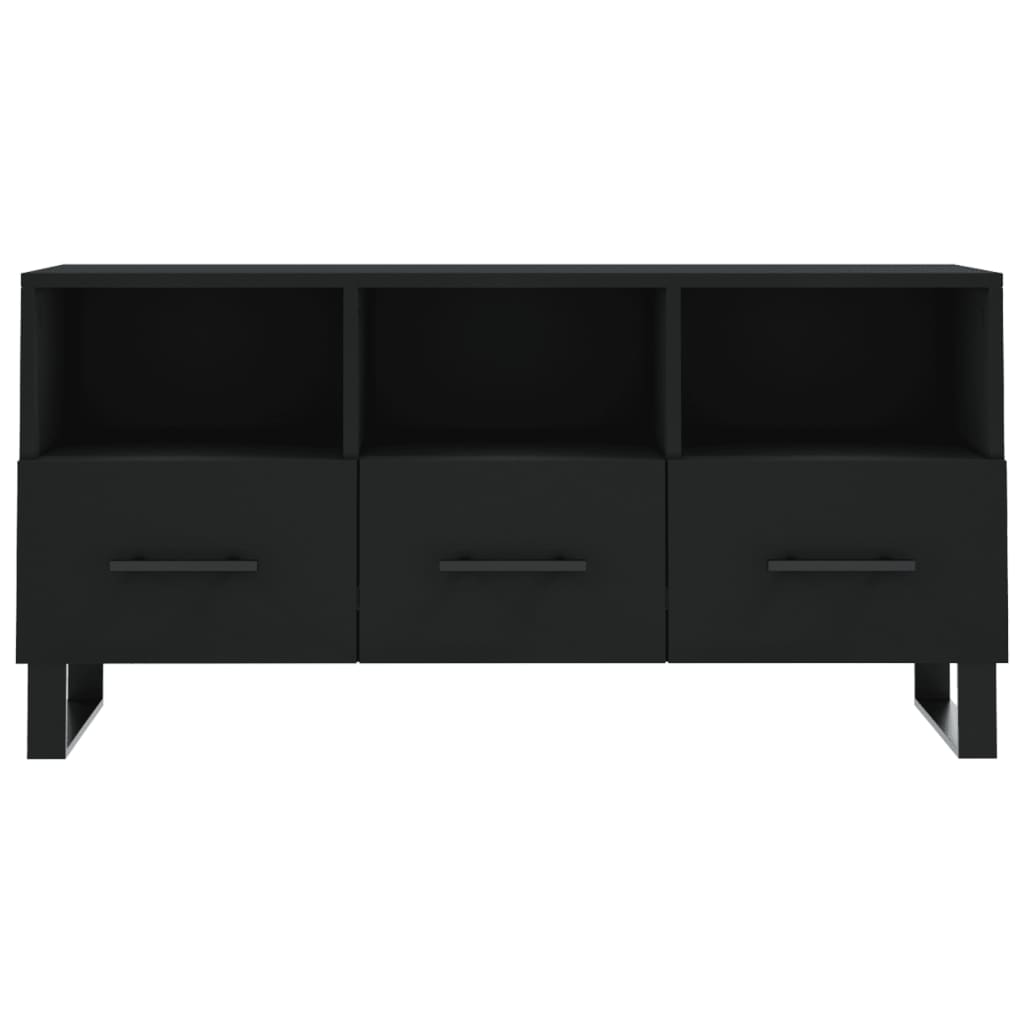 Meuble TV noir 102x36x50 cm en bois