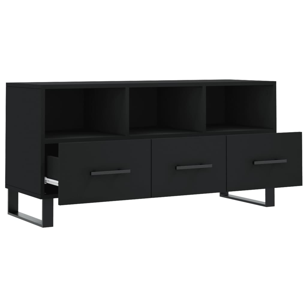 Meuble TV noir 102x36x50 cm en bois