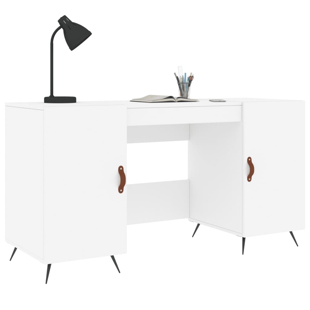 Bureau blanc 140x50x75 cm en bois