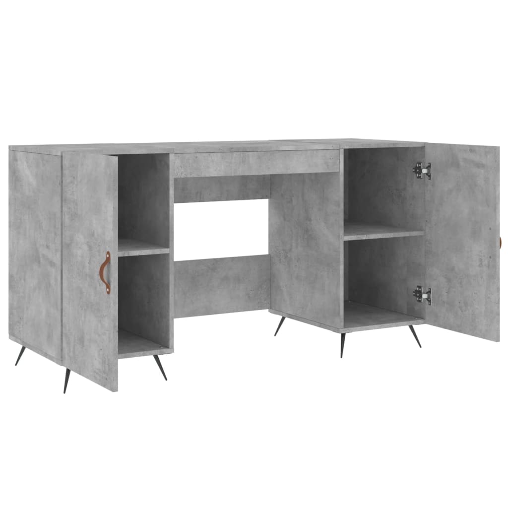 Desk Concrete Grey 140x50x75 cm Wood Material