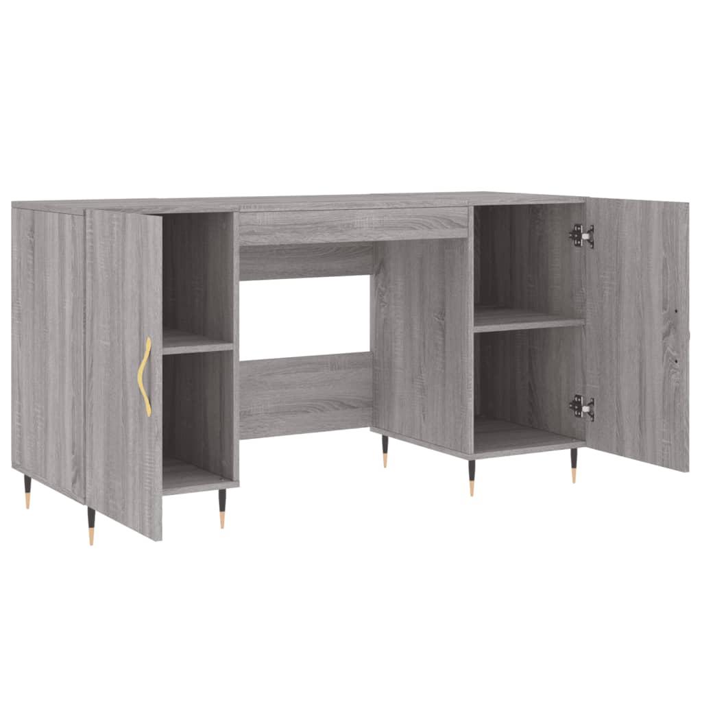 Bureau Sonoma gris 140x50x75 cm matériau bois