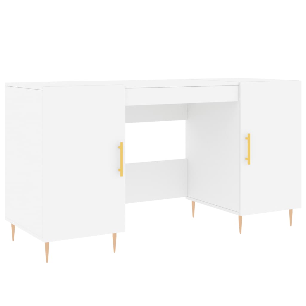 Desk White 140x50x75 cm Wood Material