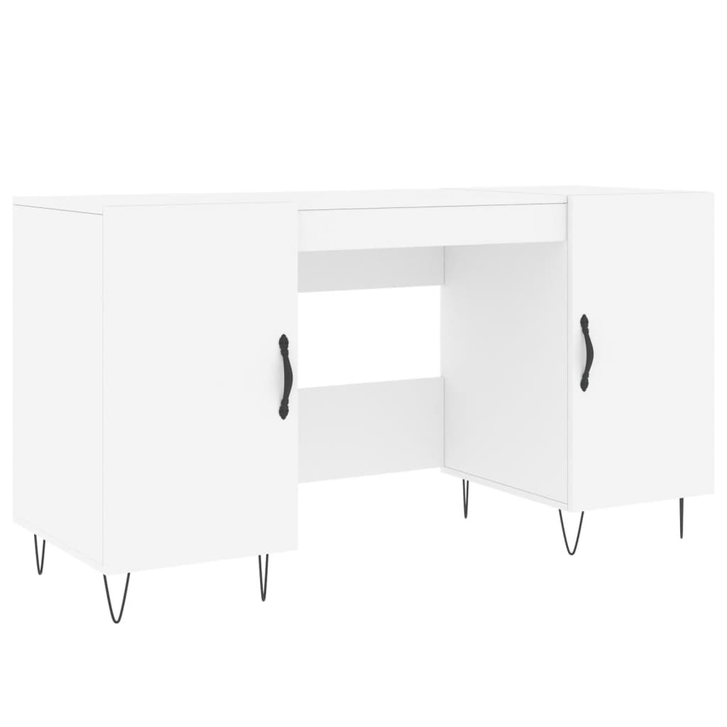 Desk White 140x50x75 cm Wood Material