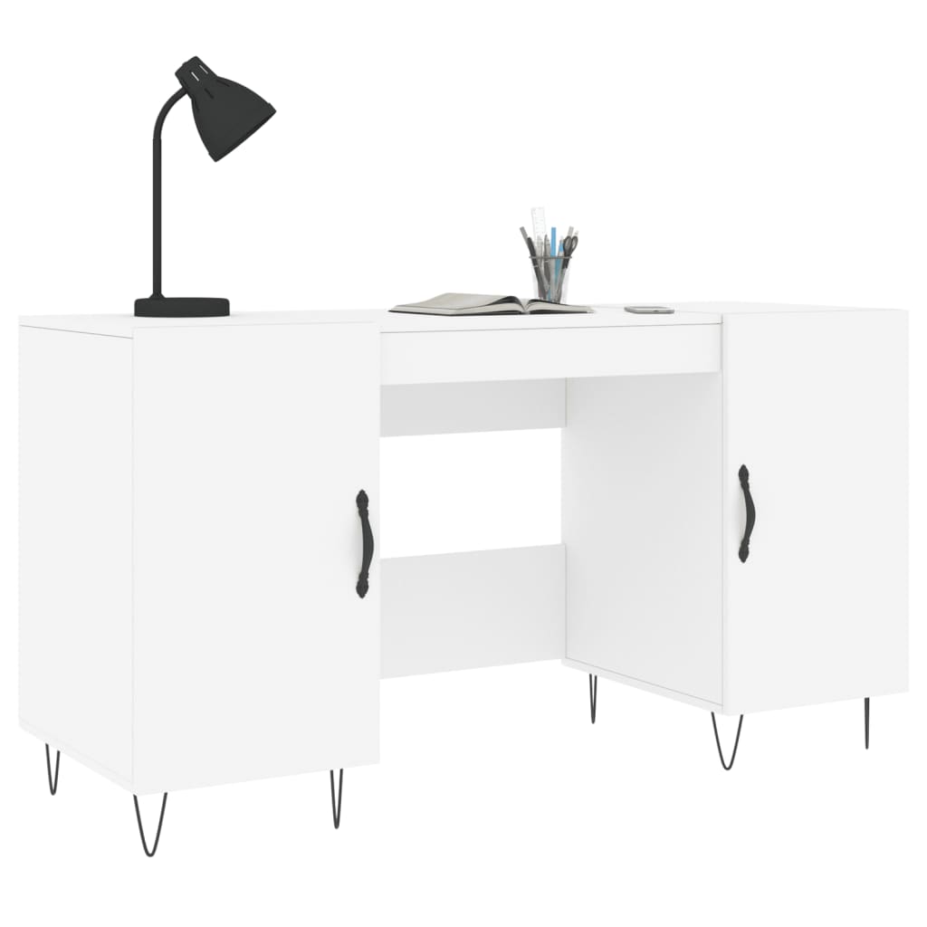Desk White 140x50x75 cm Wood Material