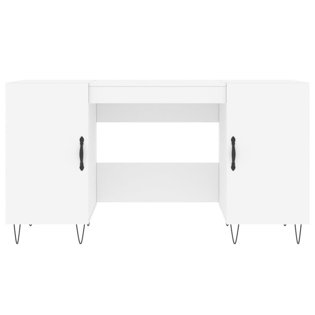 Desk White 140x50x75 cm Wood Material