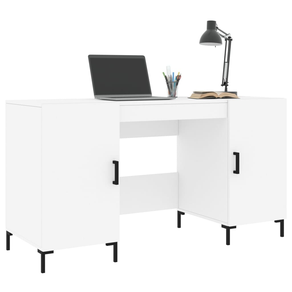 Desk White 140x50x75 cm Wood Material