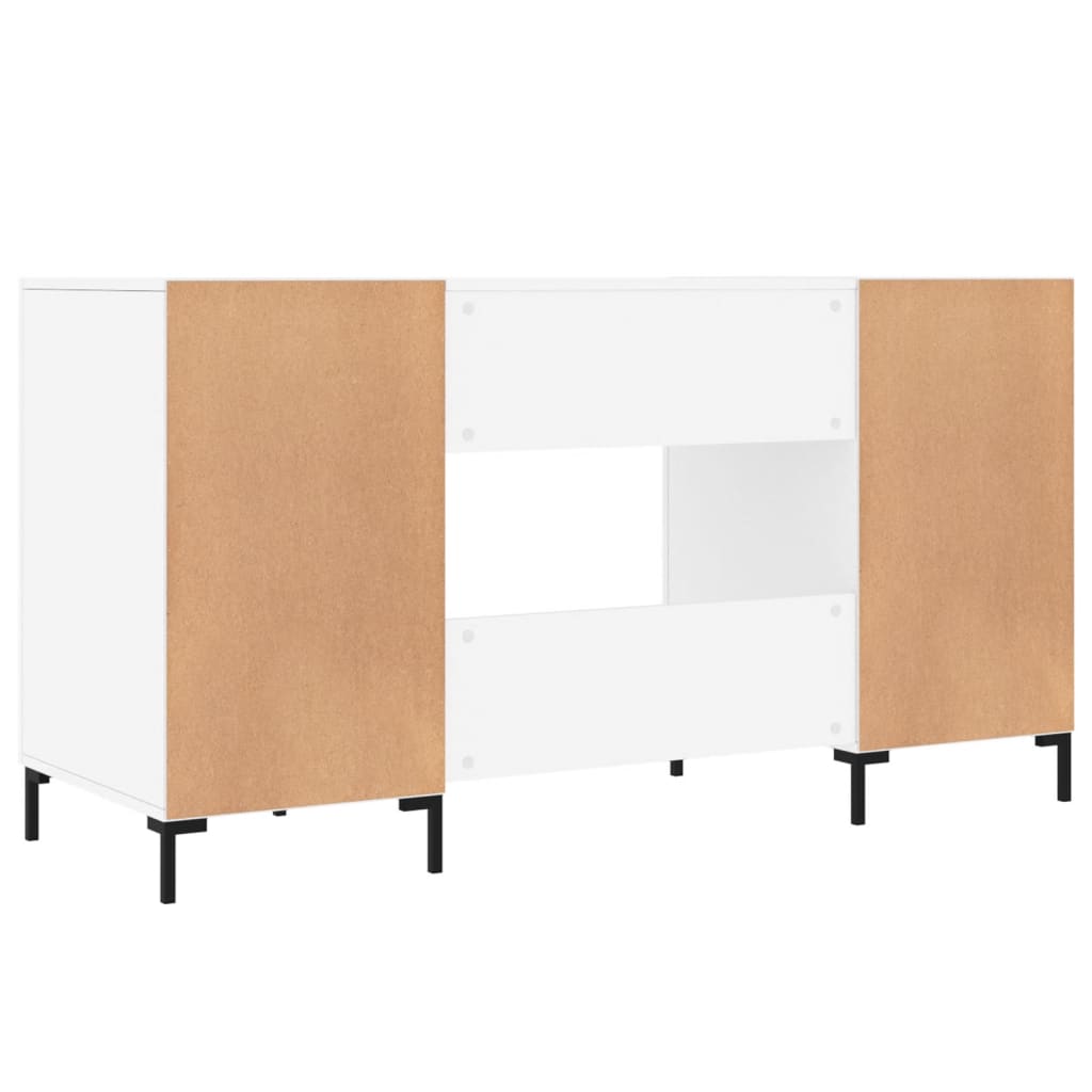Desk White 140x50x75 cm Wood Material