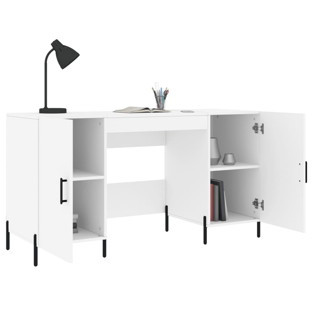 Desk White 140x50x75 cm Wood Material