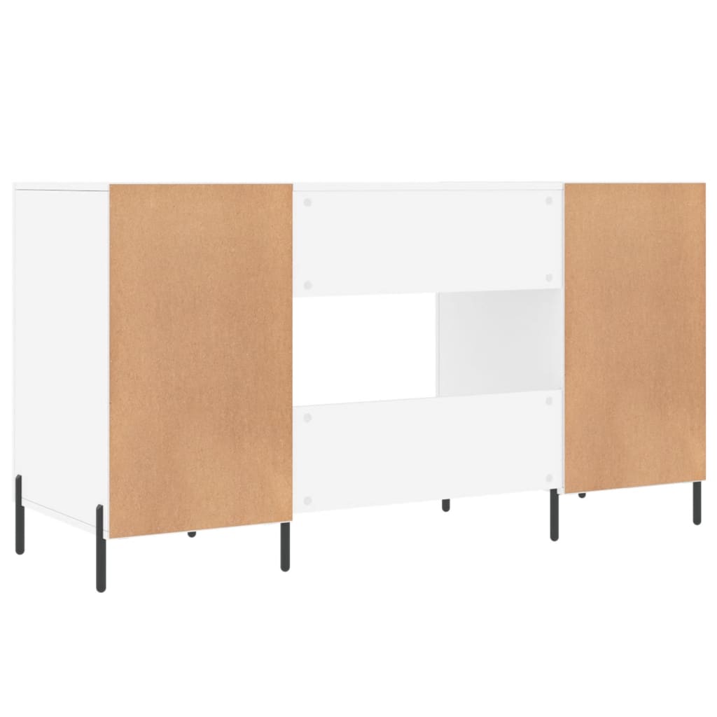Desk White 140x50x75 cm Wood Material