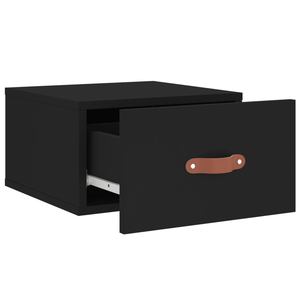 Wand-Nachttisch Schwarz 35x35x20 cm