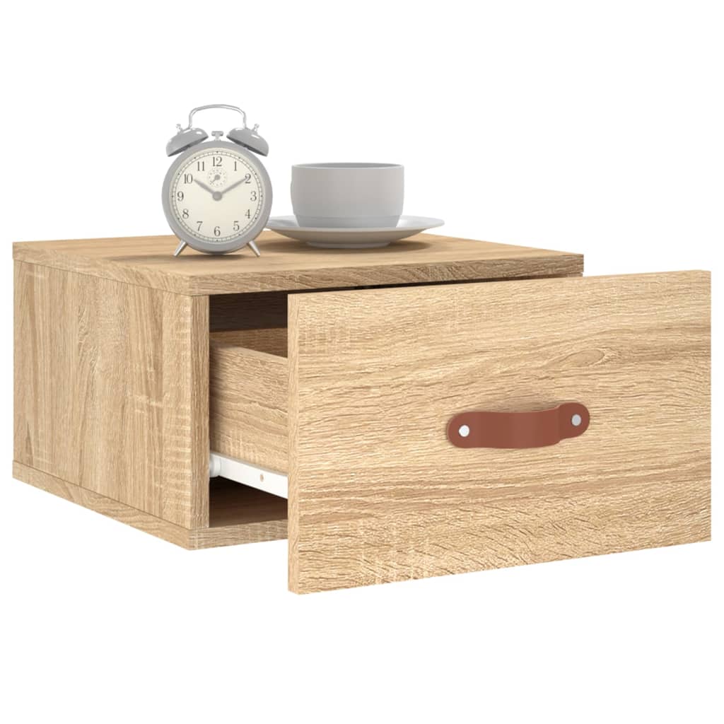 Wand-Nachttische 2 Stk. Sonoma-Eiche 35x35x20 cm
