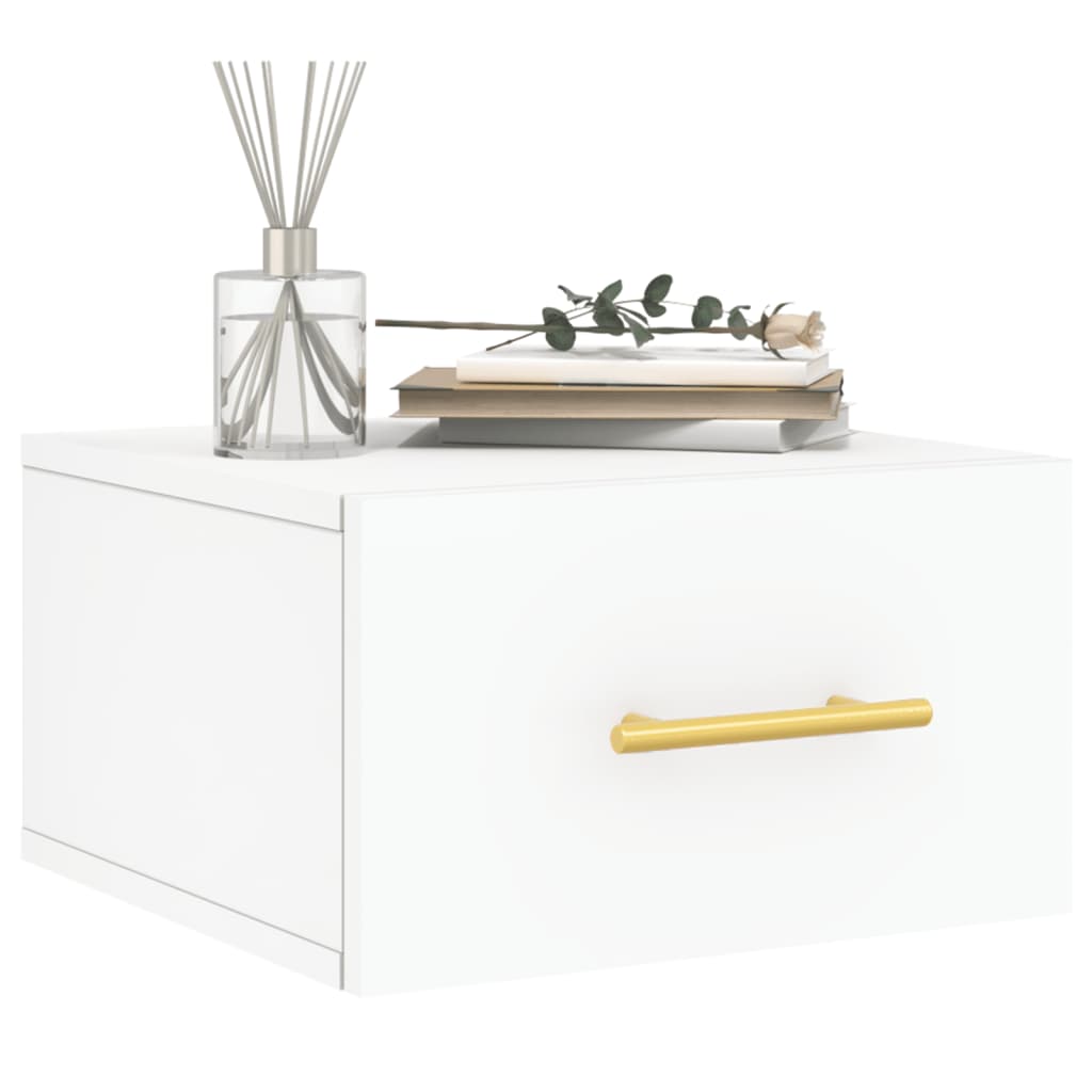Wall Bedside Table White 35x35x20 cm