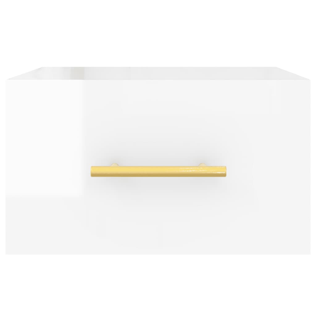 Wand-Nachttische 2 Stk. Hochglanz-Weiß 35x35x20 cm