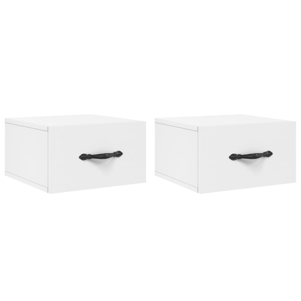 Wall Bedside Tables 2 pcs. White 35x35x20 cm