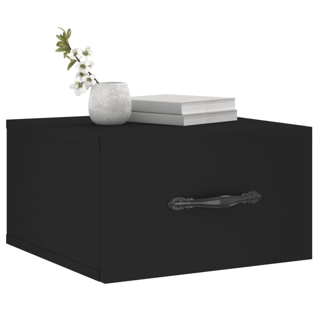 Wand-Nachttisch Schwarz 35x35x20 cm