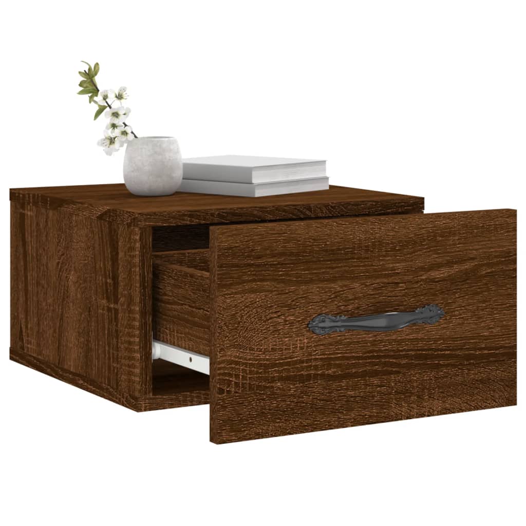 Wand-Nachttisch Braun Eichen-Optik 35x35x20 cm