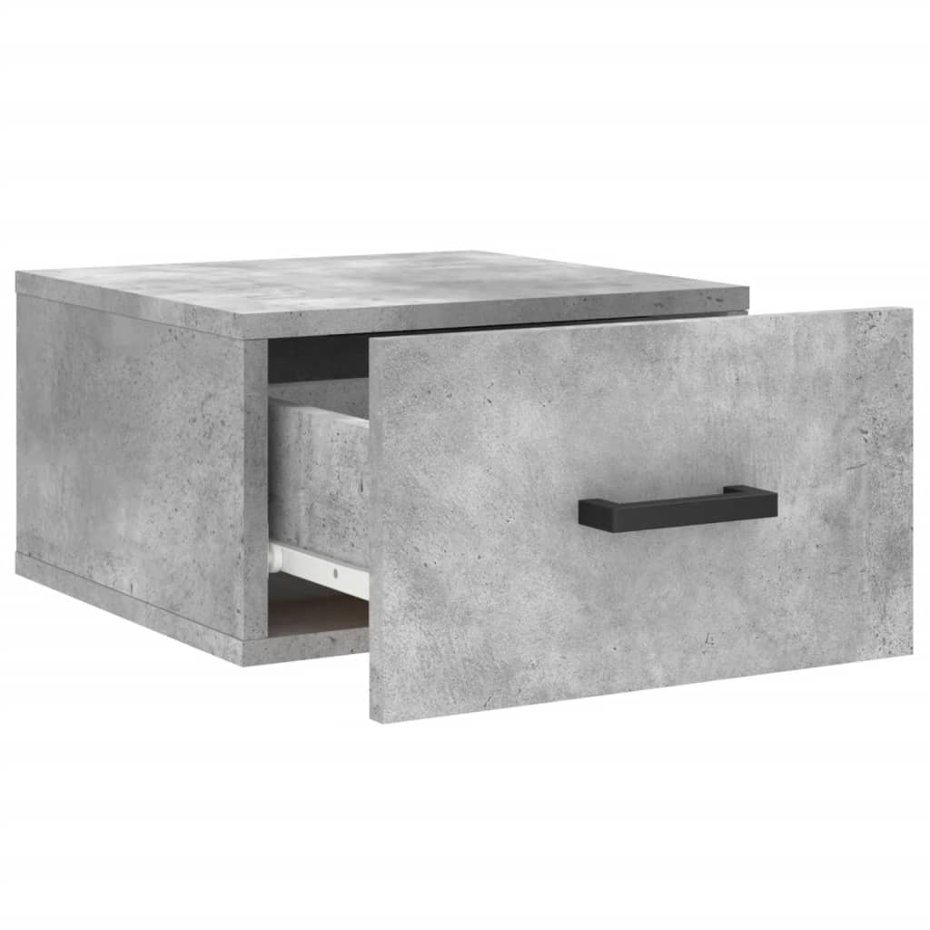 Wall-mounted bedside tables 2 pcs. Concrete grey 35x35x20 cm