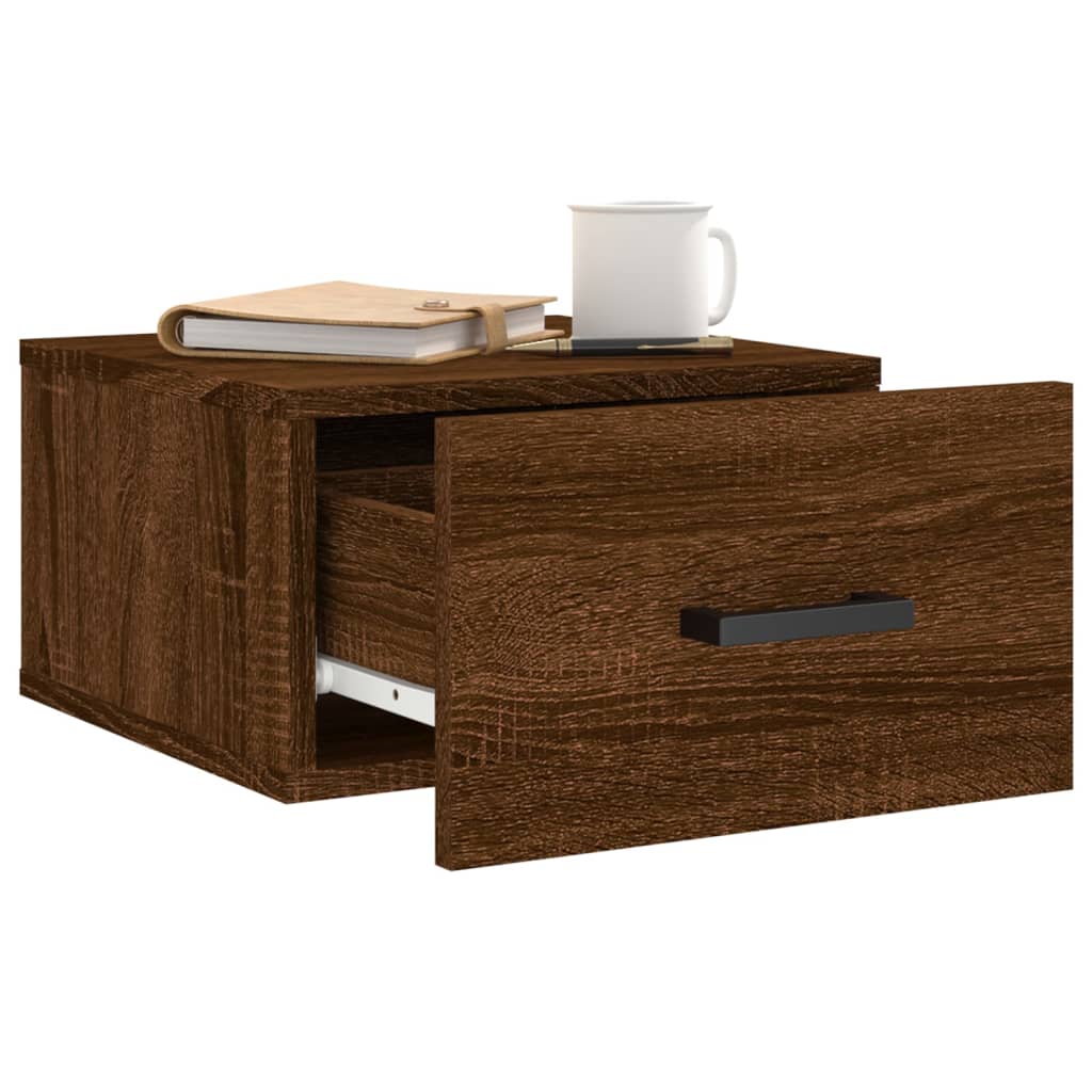 Wand-Nachttisch Braun Eichen-Optik 35x35x20 cm