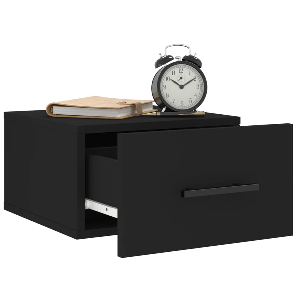 Wand-Nachttische 2 Stk. Schwarz 35x35x20 cm