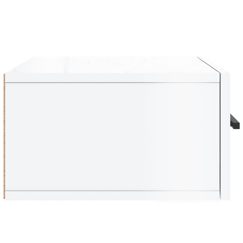 Wall-mounted bedside tables 2 pcs. High-gloss white 35x35x20 cm