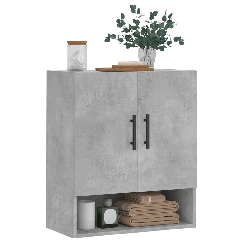 Armoire murale gris béton 60x31x70 cm en bois