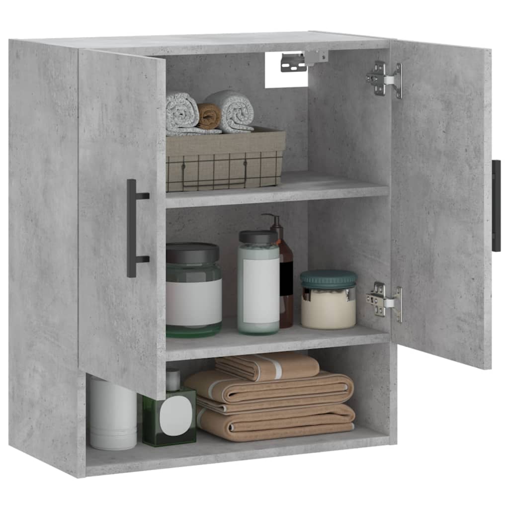 Armoire murale gris béton 60x31x70 cm en bois