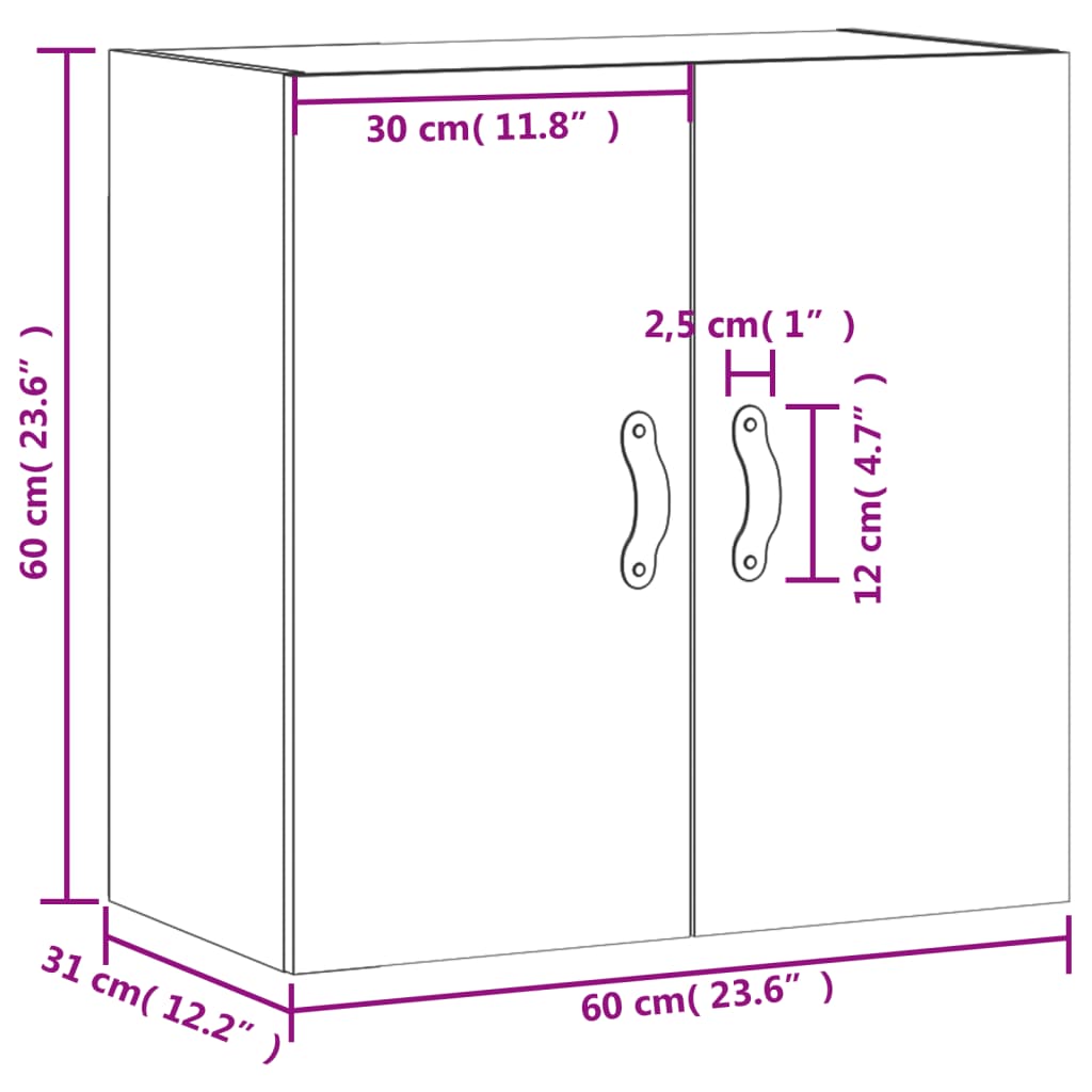 Wandschrank Sonoma-Eiche 60x31x60 cm Holzwerkstoff