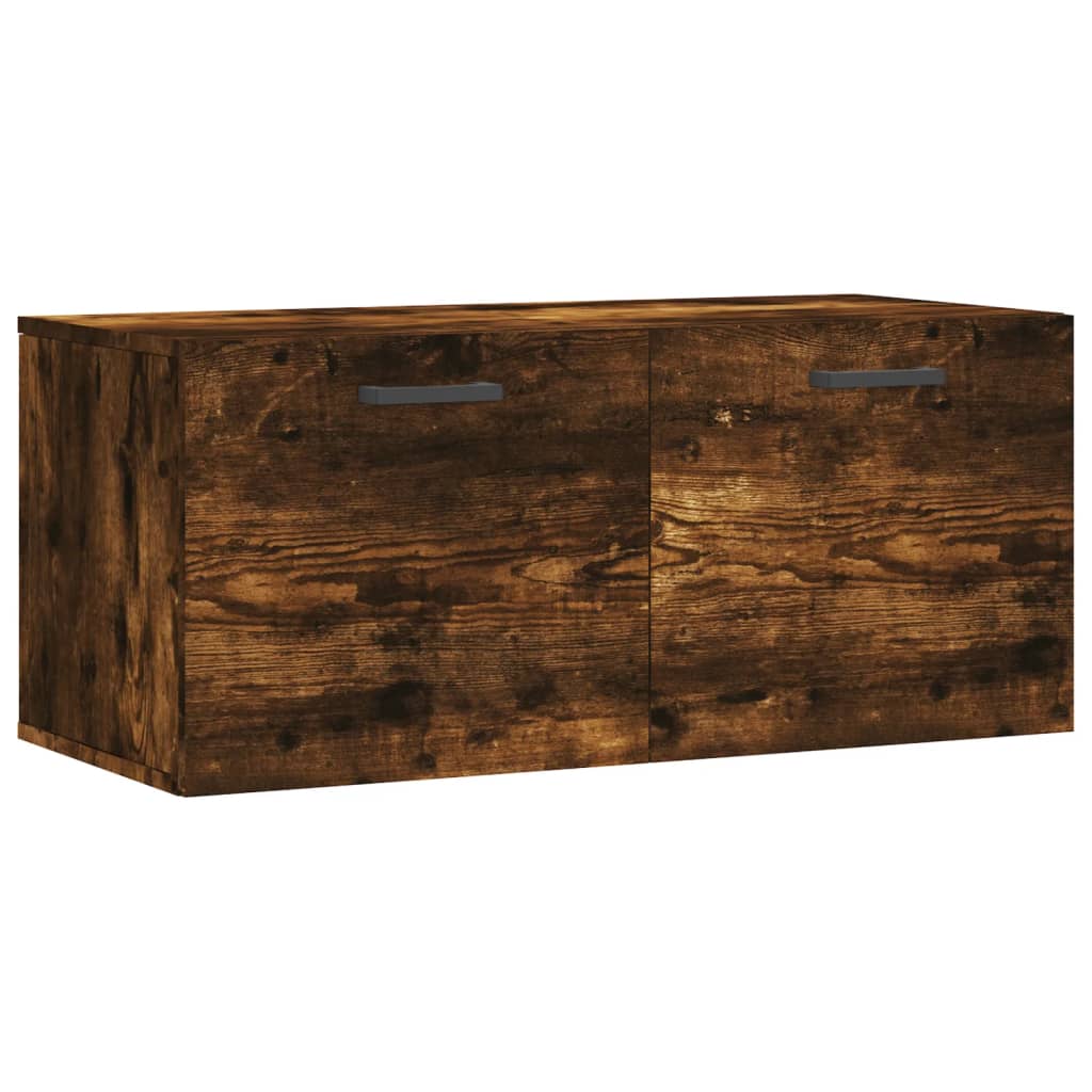 Armoire murale chêne fumé 80x36,5x35 cm matériau bois