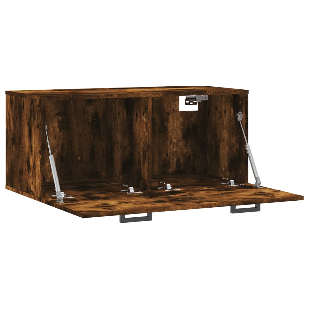 Armoire murale chêne fumé 80x36,5x35 cm matériau bois