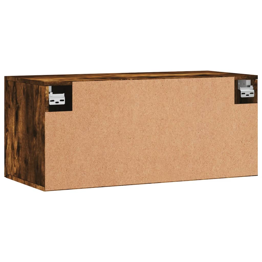 Armoire murale chêne fumé 80x36,5x35 cm matériau bois