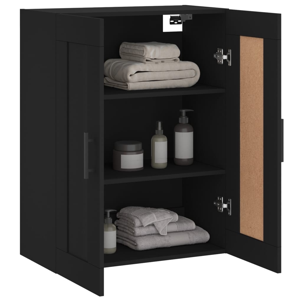 Wall Cabinet Black 69.5x34x90 cm Wood Material