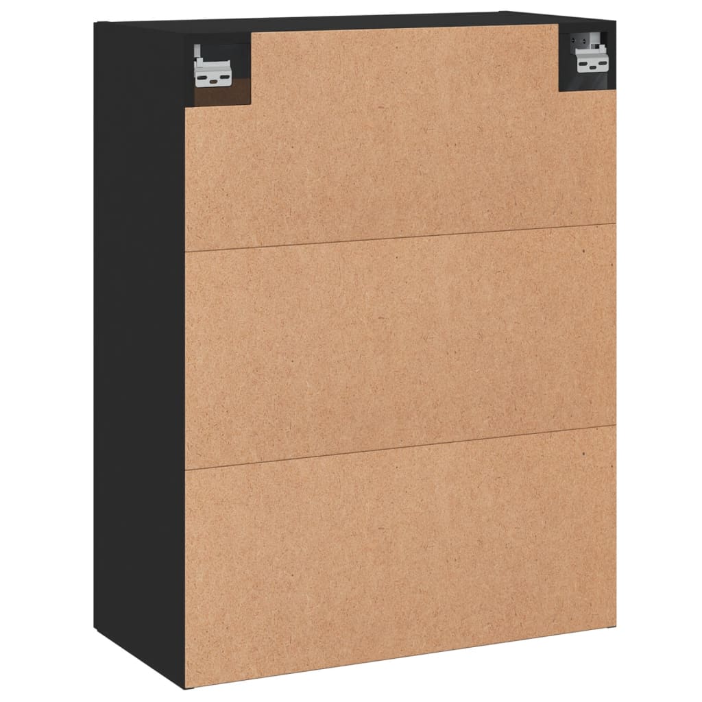 Wall Cabinet Black 69.5x34x90 cm Wood Material