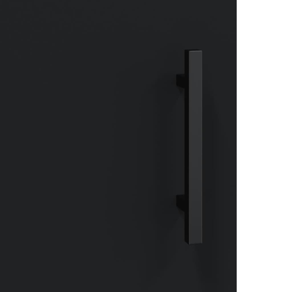 Wall Cabinet Black 69.5x34x90 cm Wood Material