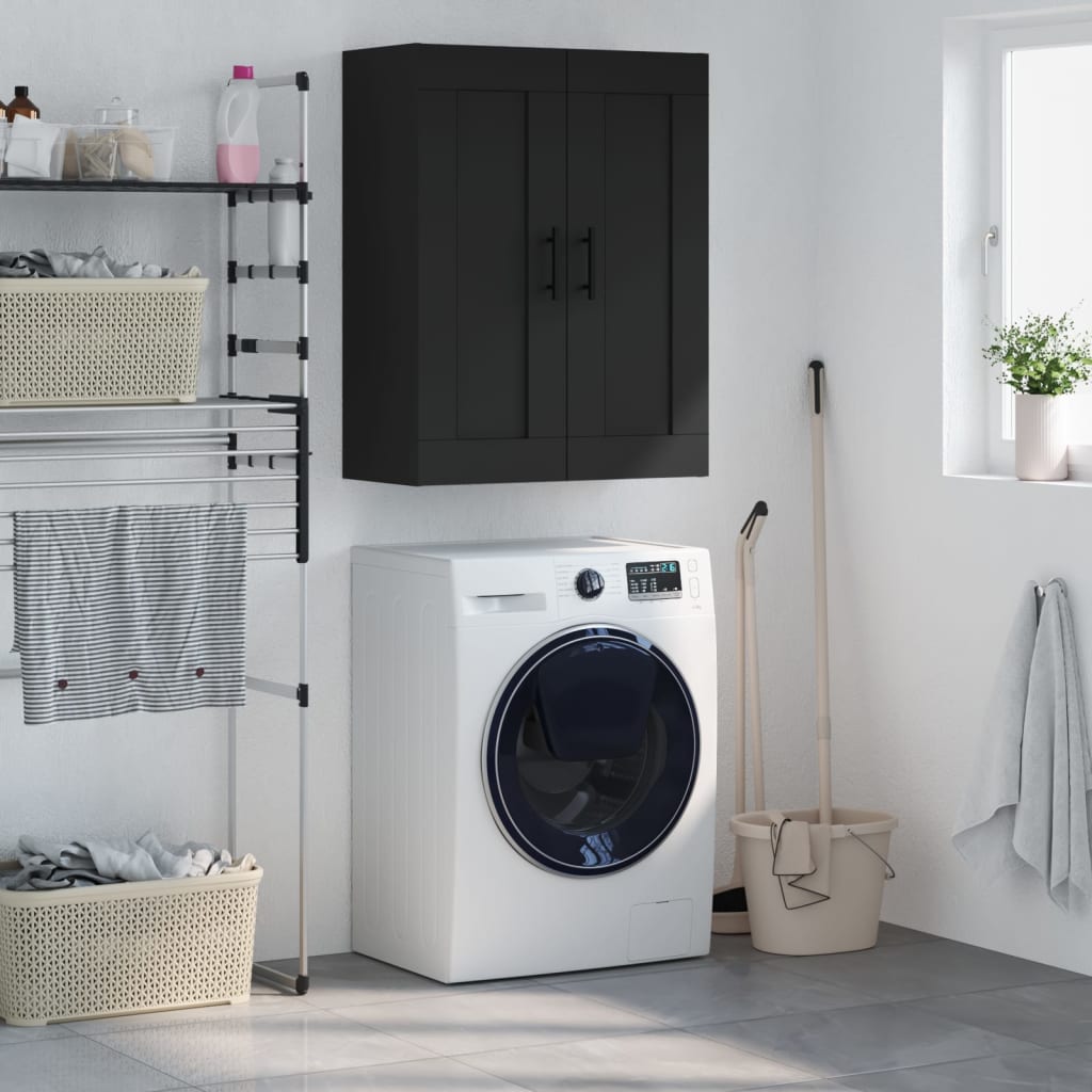 Wall Cabinet Black 69.5x34x90 cm Wood Material