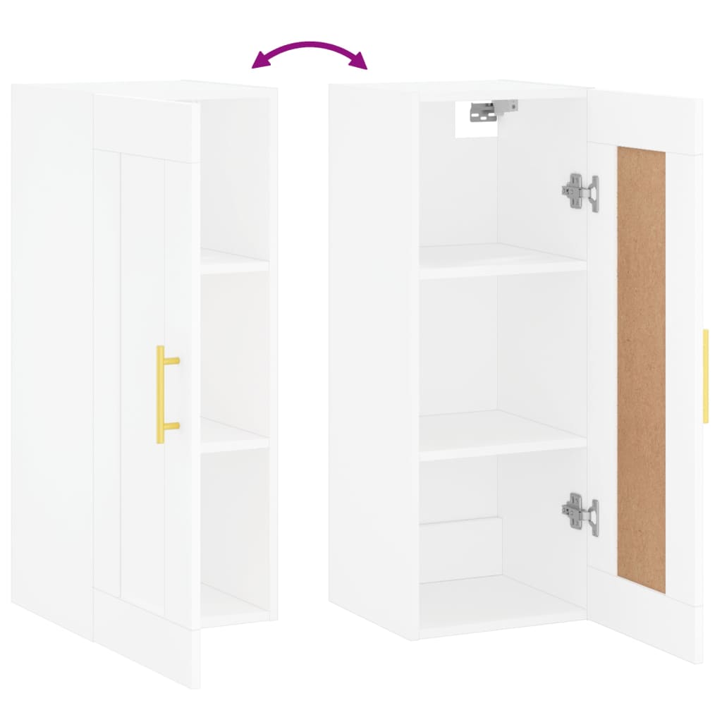 Wandschrank Weiß 34,5x34x90 cm Holzwerkstoff