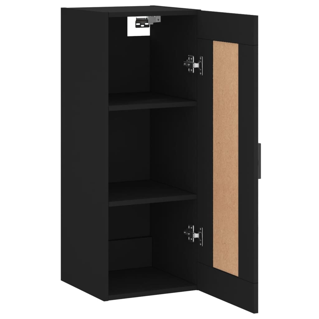 Wall Cabinet Black 34.5x34x90 cm Wood Material