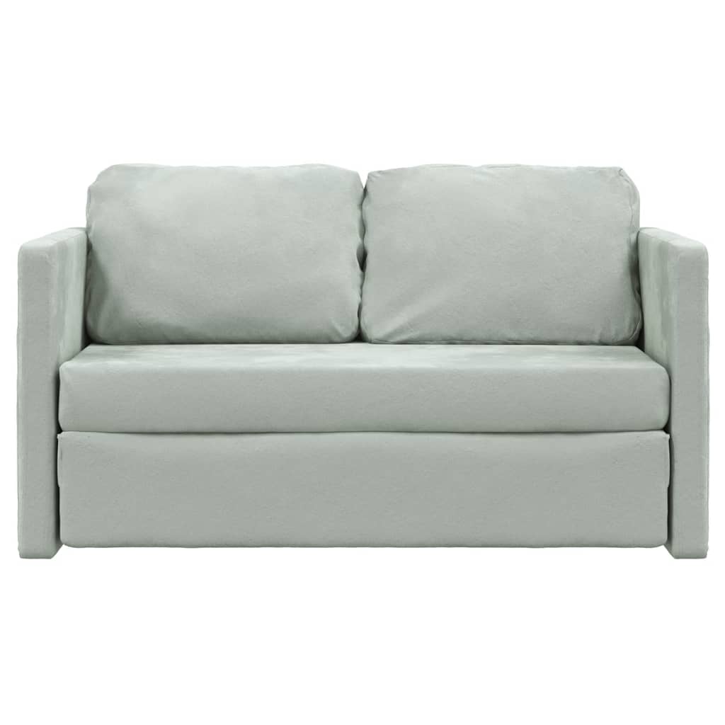 Canapé de sol avec fonction couchage gris clair 122x204x55 cm velours