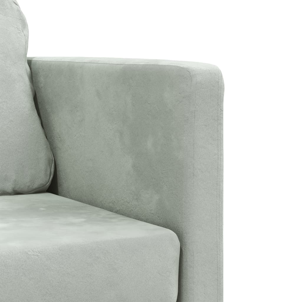 Canapé de sol avec fonction couchage gris clair 122x204x55 cm velours