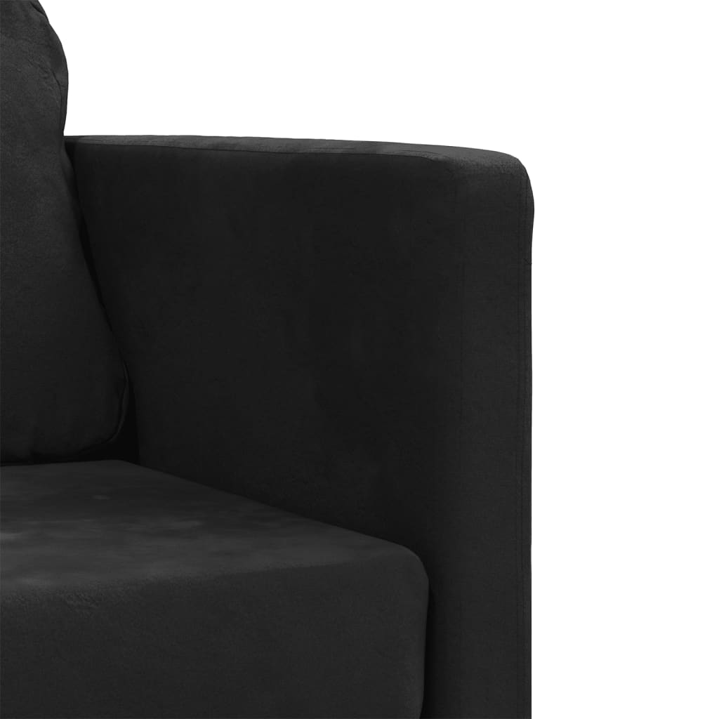 Canapé de sol avec fonction couchage noir 122x204x55 cm velours