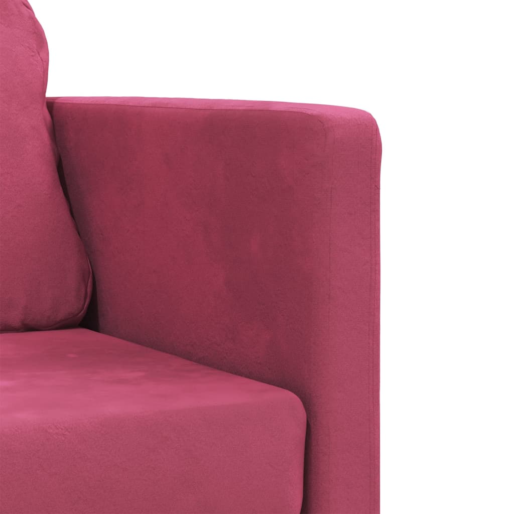 Canapé de sol avec fonction couchage bordeaux 122x204x55 cm velours