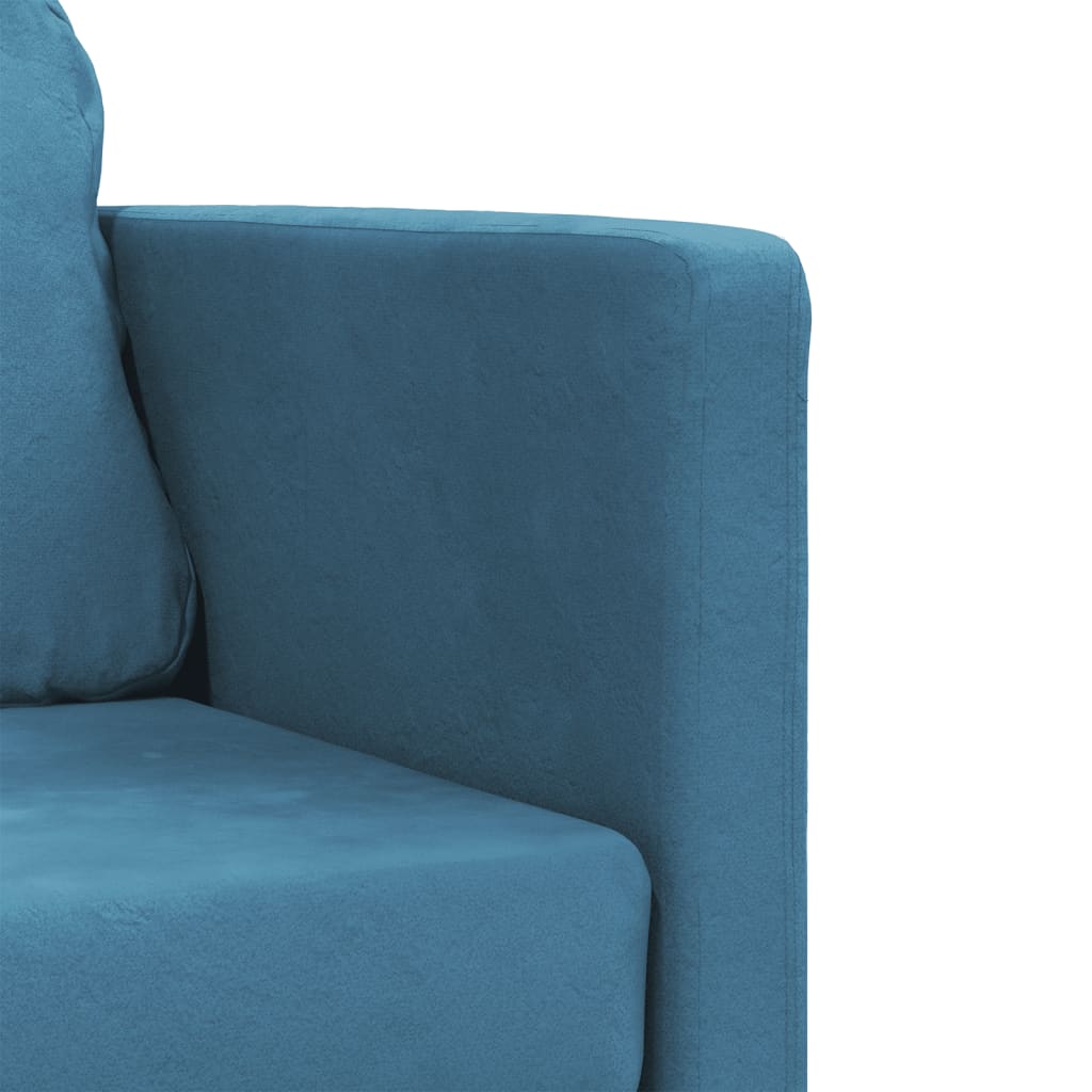 Canapé de sol avec fonction couchage bleu 122x204x55 cm velours